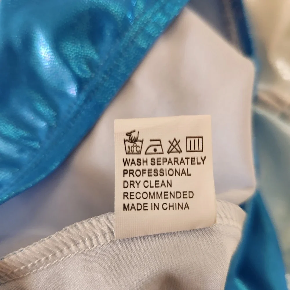 Frozen Theme Ombre Shimmer Snowflake Rhinestone Gymnastics Dance Sz 12 Girls New